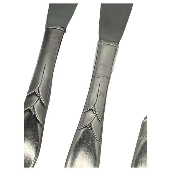 Set 8 x Dinner Knives Oneida Community Lady Hamilton Vintage Silverplate 8 3/4” - Picture 4 of 10